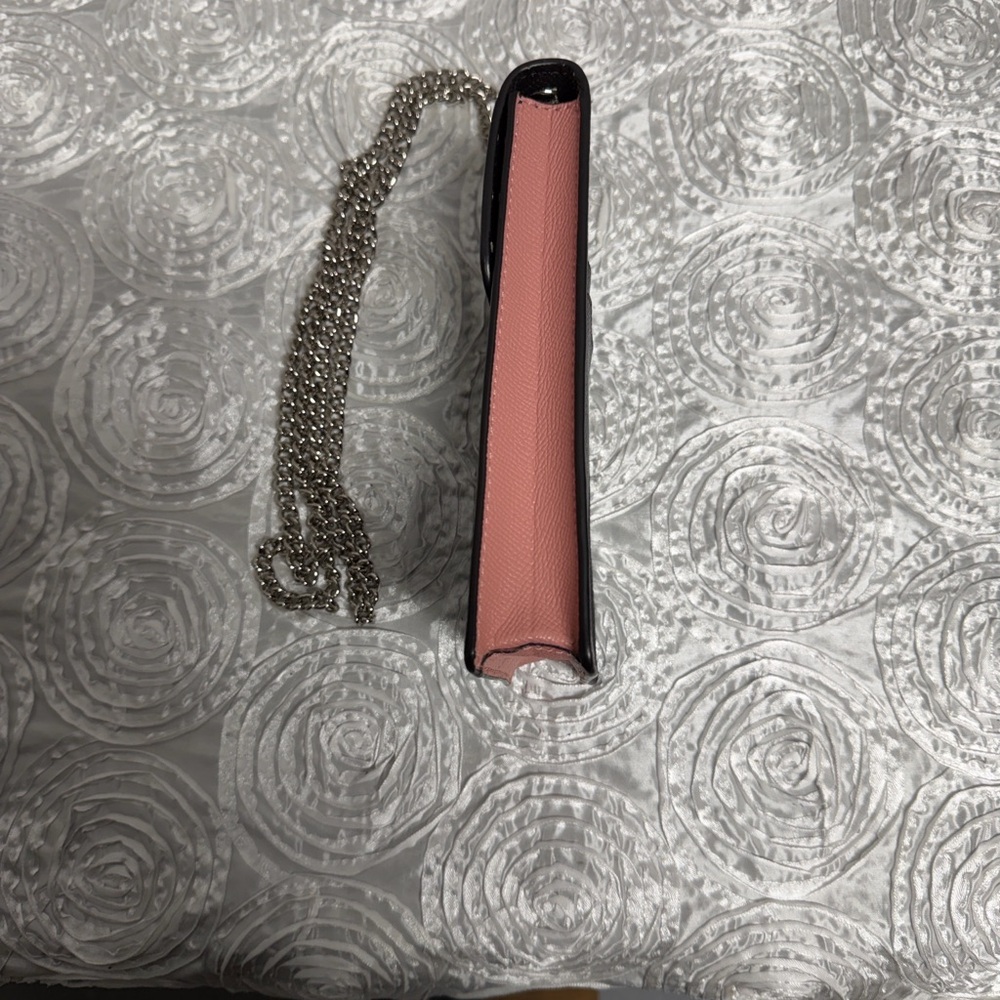 Coach North/South Leather Crossbody Phone Bag with Silver Chain - Picture 5 of 14
